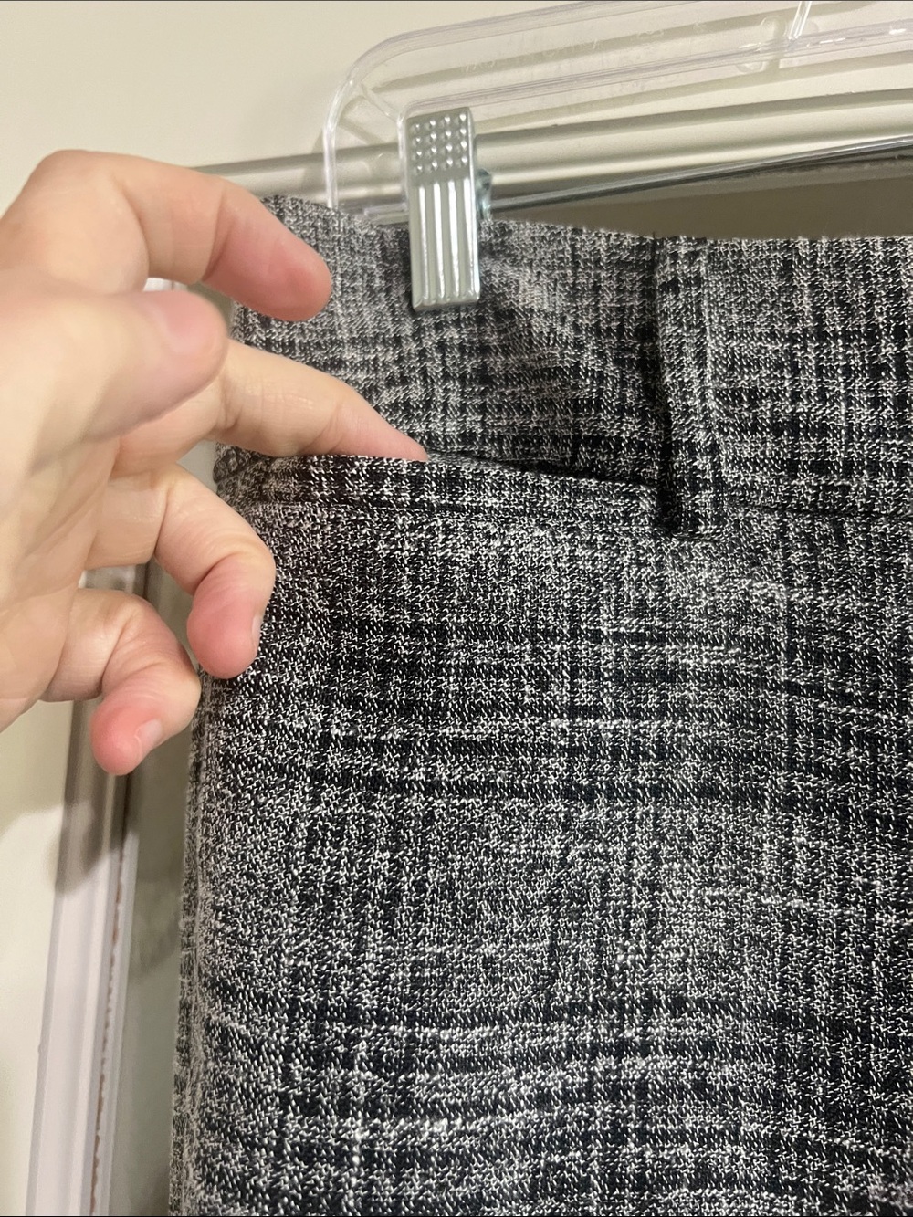 7th Avenue Gray Plaid Wide-Leg Work Pants Size 4P - Picture 4 of 12